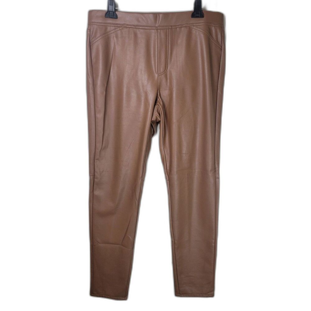 J. Jill Faux Leather Brown Tall Pull-on Pants